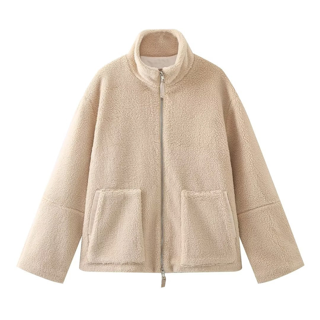 Madona™ - Manteau en laine d'agneau à col roulé