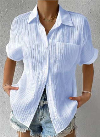 Éléonore - Col chemise boutonné décontracté