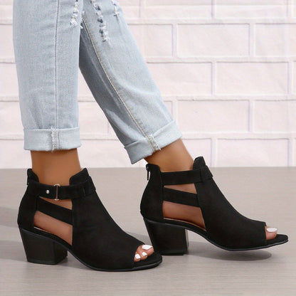 Bottines modernes à bout ouvert et talon bloc