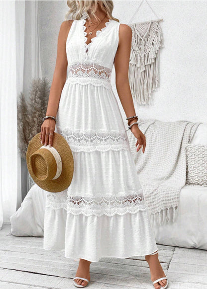 Robe Bohème - Longue Blanche en Dentelle