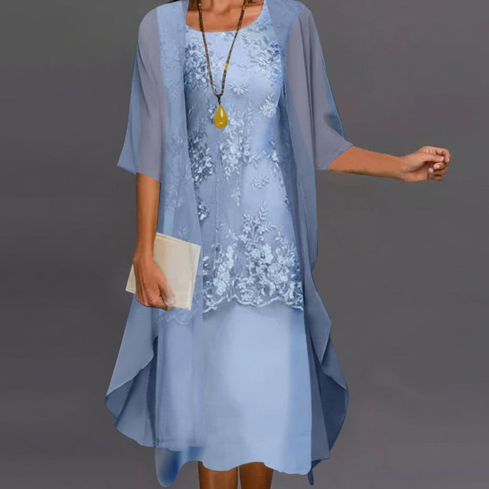 Jolvin  - Élégante robe chiffon deux pièces