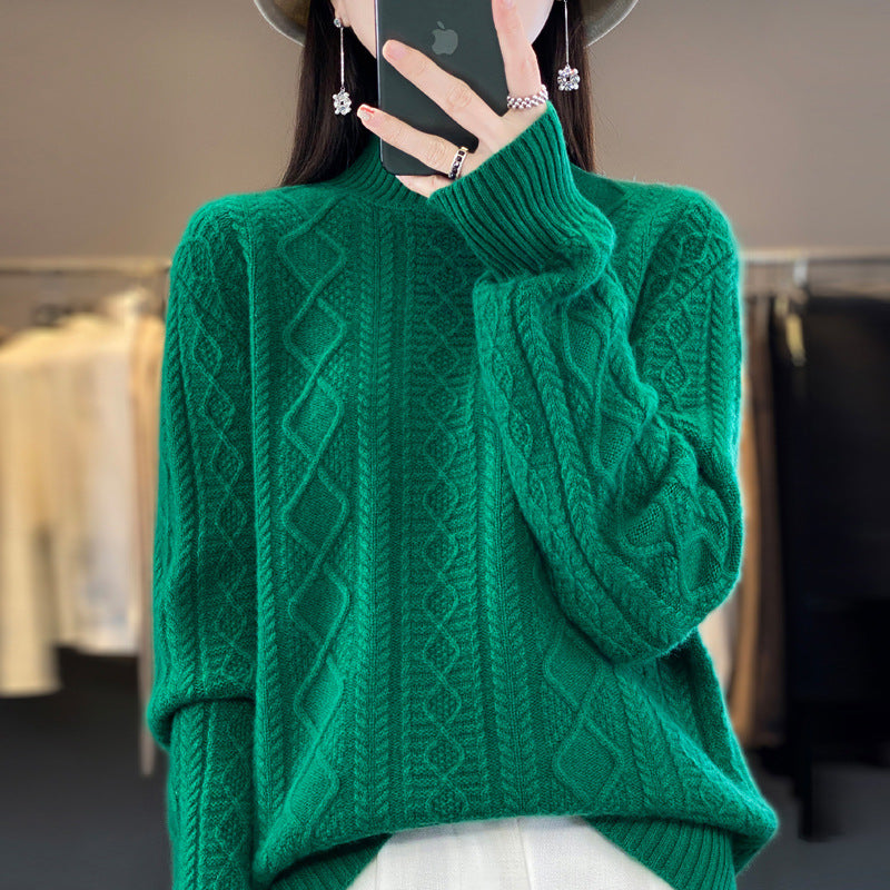 Elara - Pull Épais à Demi-Col Roulé