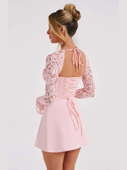 Angélique - Robe manches dentelle chic