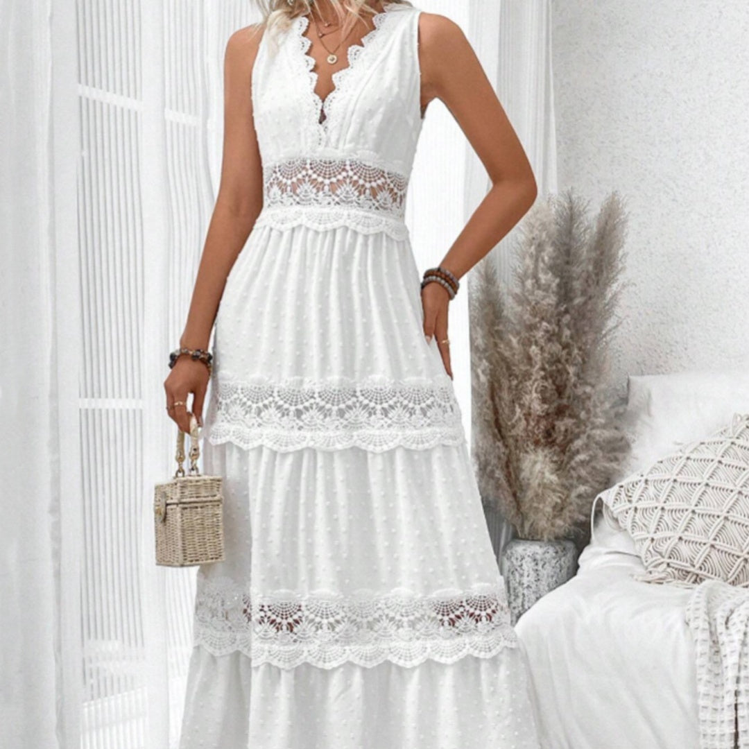 Robe Bohème - Longue Blanche en Dentelle