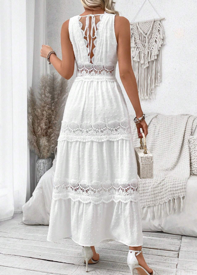 Robe Bohème - Longue Blanche en Dentelle