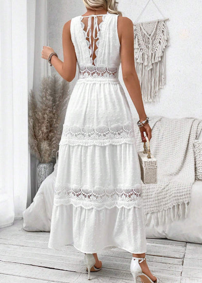 Robe Bohème - Longue Blanche en Dentelle