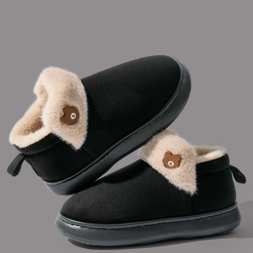Thick Bottom And Warm Keeping Plus Velvet Bag With Confinement Woolen Slipper