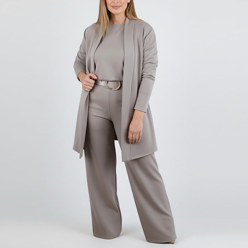 Mireline™ | Ensemble 3 Pièces avec Cardigan Long – Confort Élégant