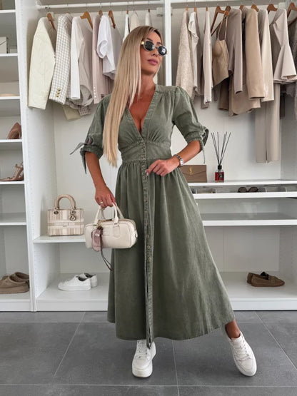 Robe Romane | Longue Boutonnée