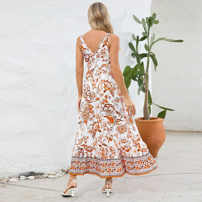 Éden - Robe d'été longue à col en V