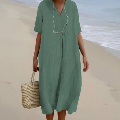 Juliette - Robe d'été fluide à col en V pour femmes