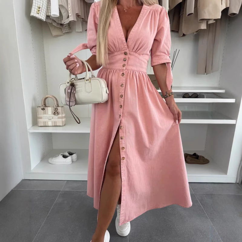 Robe Romane | Longue Boutonnée