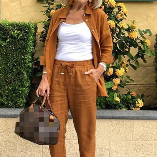 Marielle™ – Ensemble Chemise & Pantalon Élégant et Polyvalent