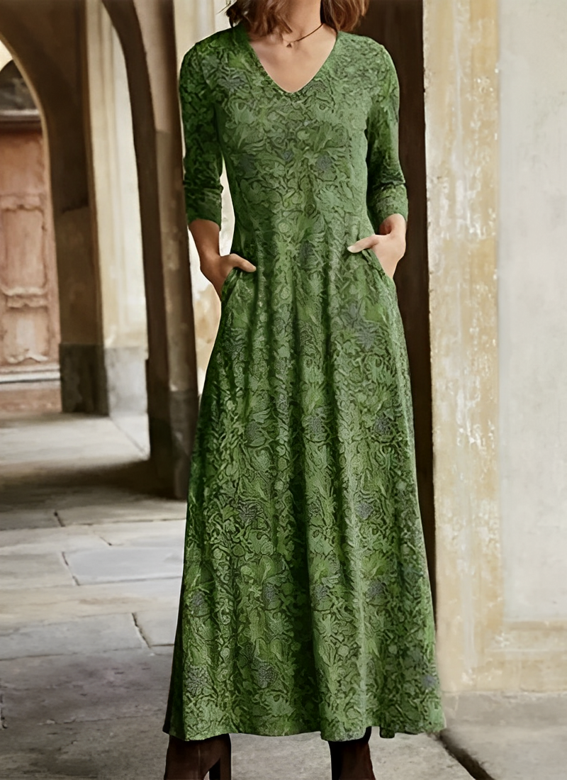 Sophie - Longue robe vintage à manches