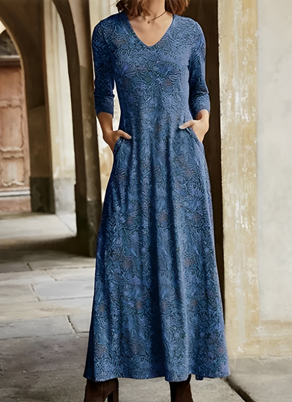Sophie - Longue robe vintage à manches