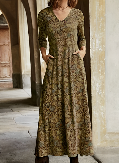 Sophie - Longue robe vintage à manches
