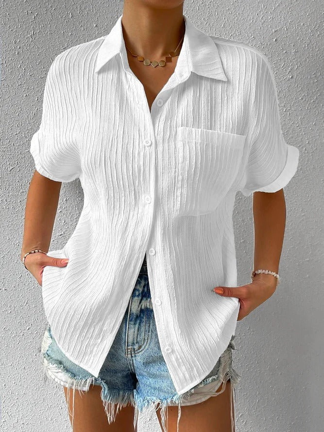Éléonore - Col chemise boutonné décontracté