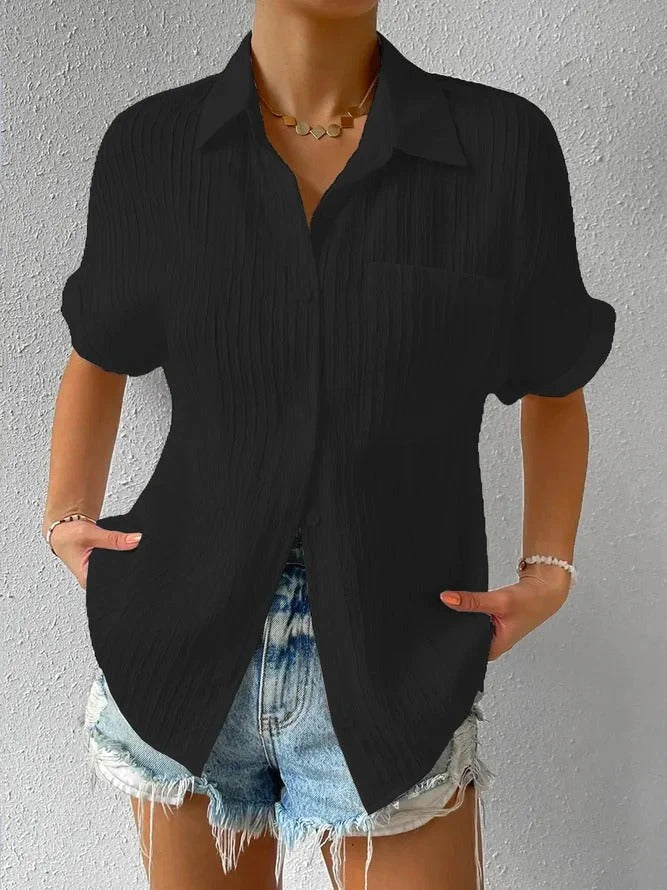 Éléonore - Col chemise boutonné décontracté