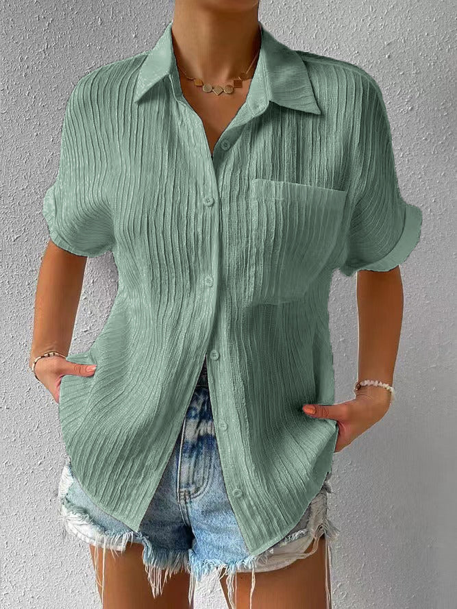 Éléonore - Col chemise boutonné décontracté