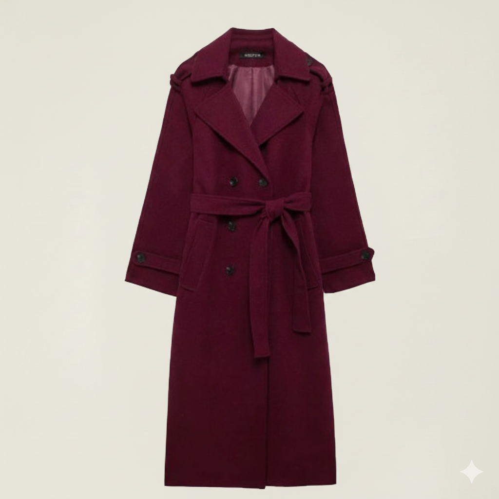 Marwa™ – Manteau classique élégant rouge bordeau