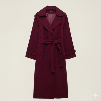 Marwa™ – Manteau classique élégant rouge bordeau