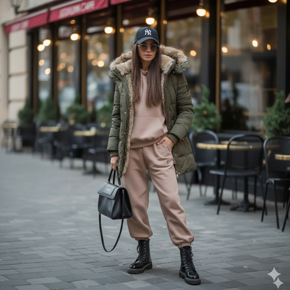 Ghizla™ – Manteau Chaud avec Doublure en Fourrure