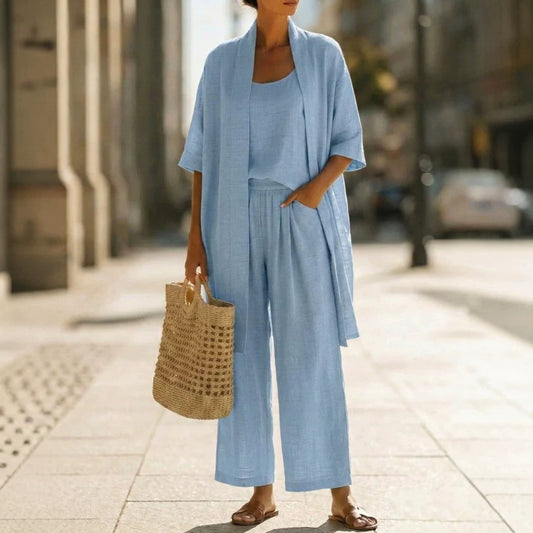 Abra | Ensemble Trois Pièces Minimaliste en Coton et Lin
