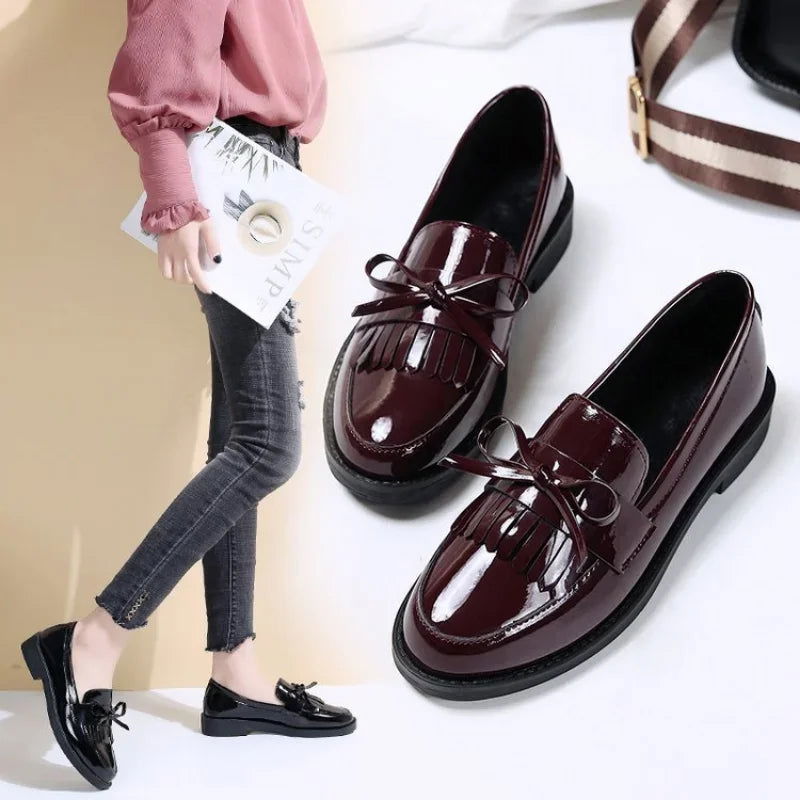 Brise - Mocassins Vernis avec Franges