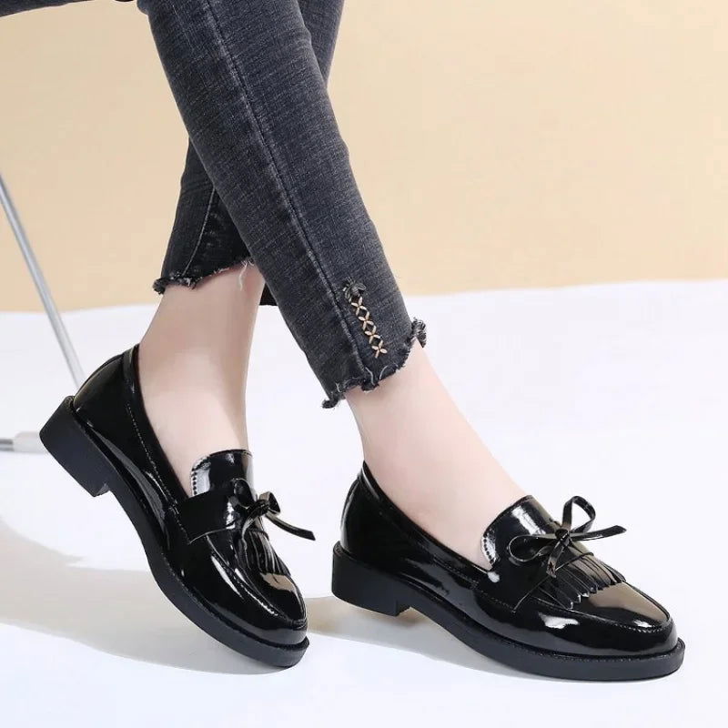 Brise - Mocassins Vernis avec Franges
