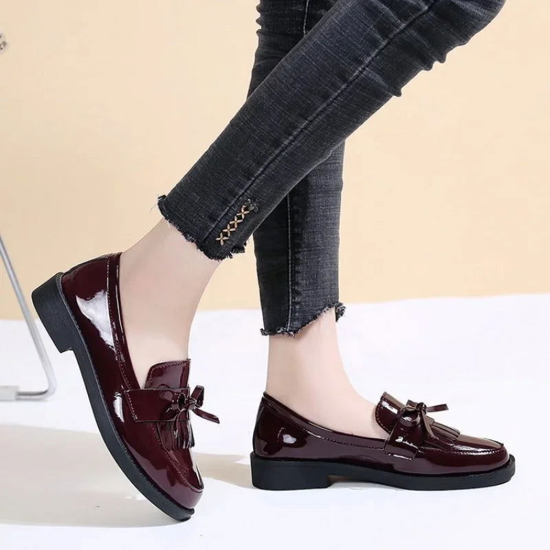 Brise - Mocassins Vernis avec Franges