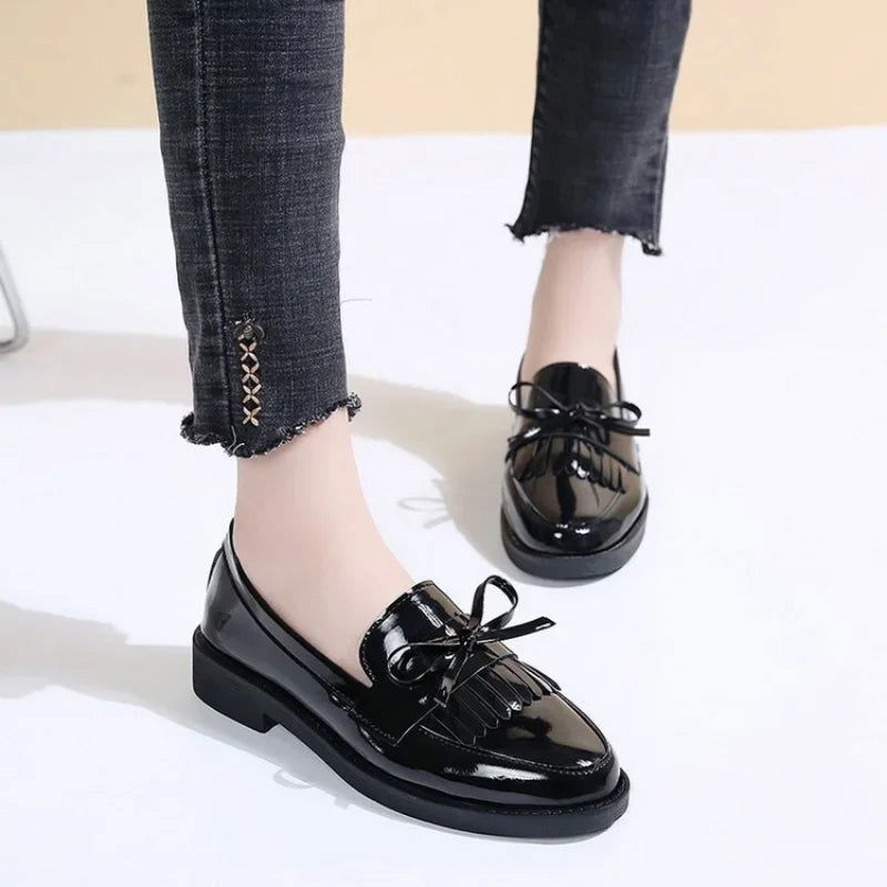 Brise - Mocassins Vernis avec Franges