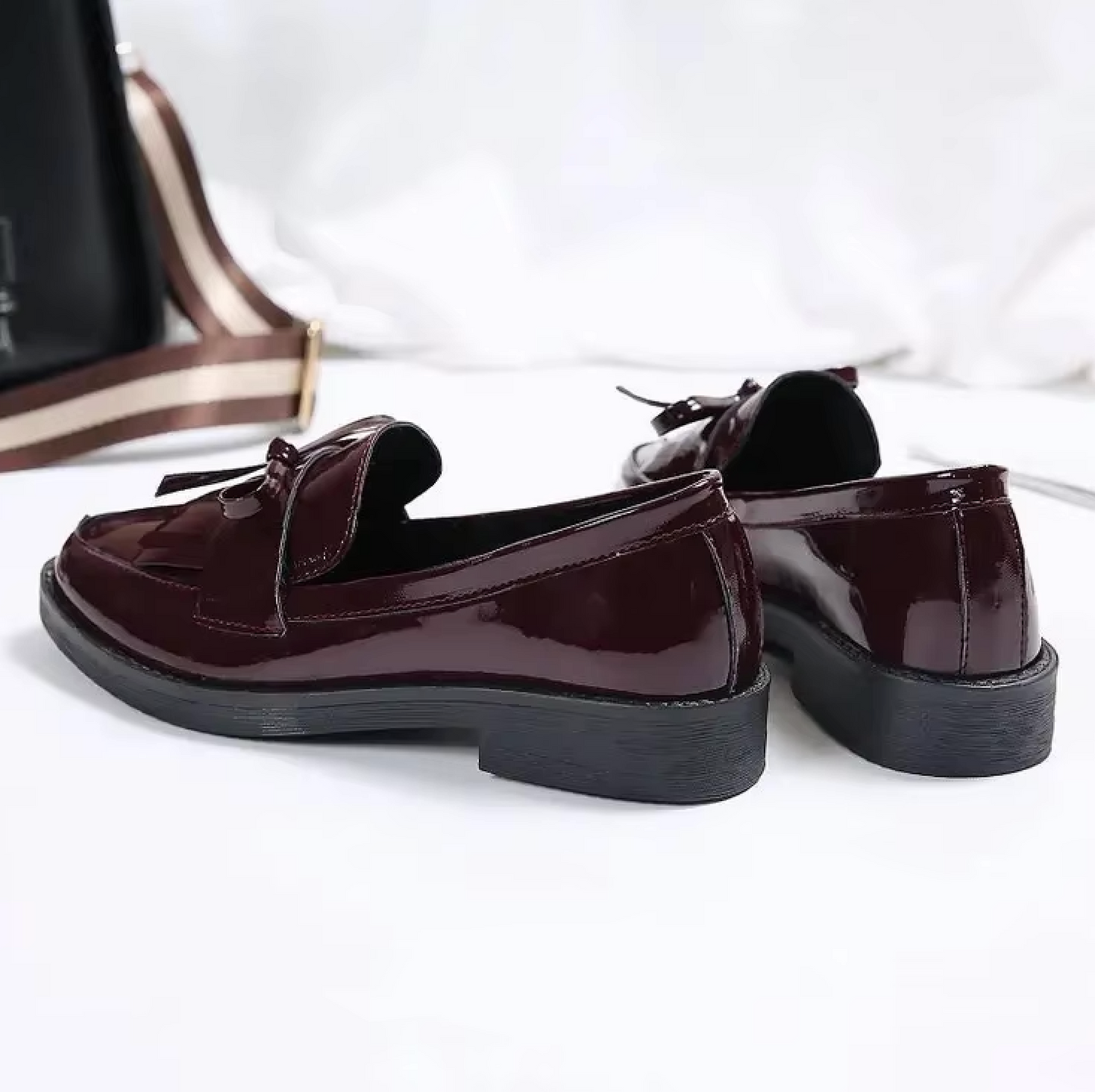 Brise - Mocassins Vernis avec Franges