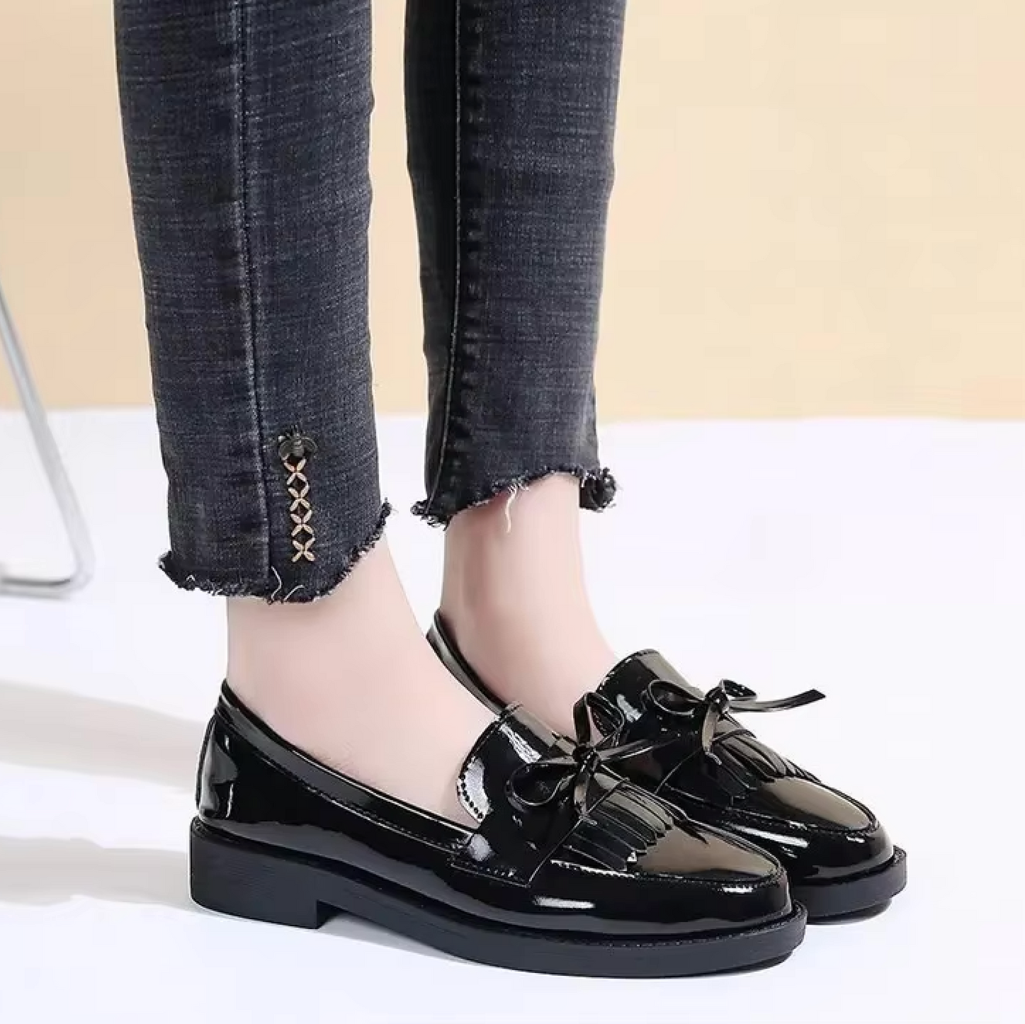 Brise - Mocassins Vernis avec Franges