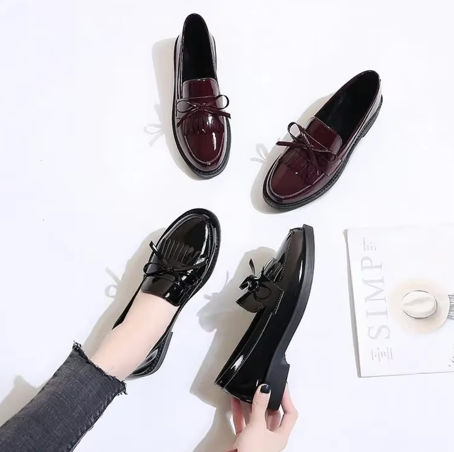 Brise - Mocassins Vernis avec Franges