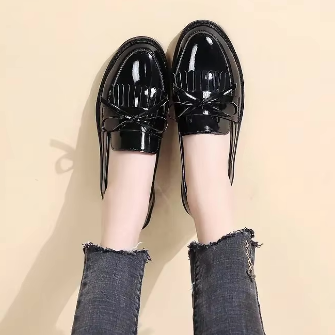 Brise - Mocassins Vernis avec Franges