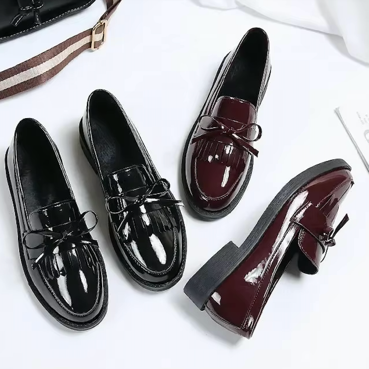 Brise - Mocassins Vernis avec Franges
