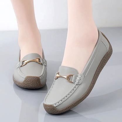 Éclat – Mocassins Femme avec Ornement Doré