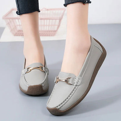 Éclat – Mocassins Femme avec Ornement Doré