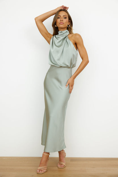 Elianna – Robe midi élégante à encolure asymétrique