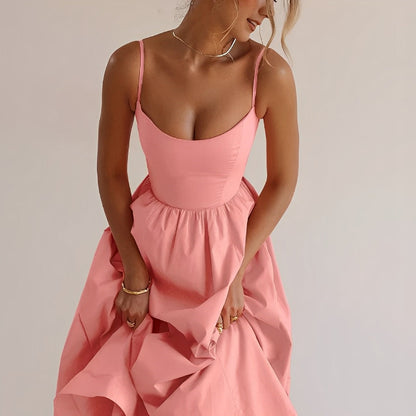Fabiana - Robe à fines bretelles et coupe froncée