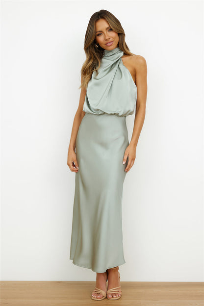 Elianna – Robe midi élégante à encolure asymétrique