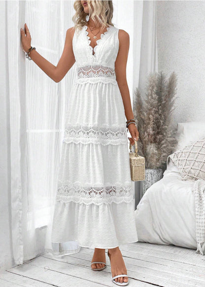 Robe Bohème - Longue Blanche en Dentelle