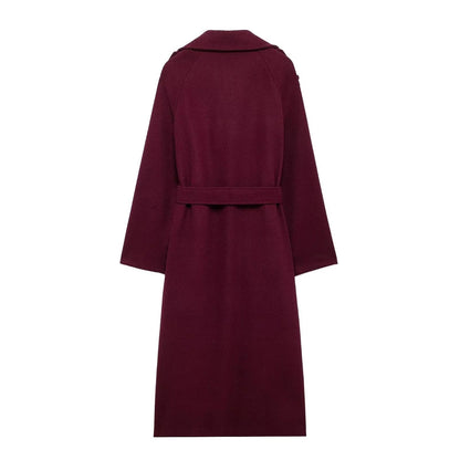 MARWA – Manteau classique élégant rouge bordeau