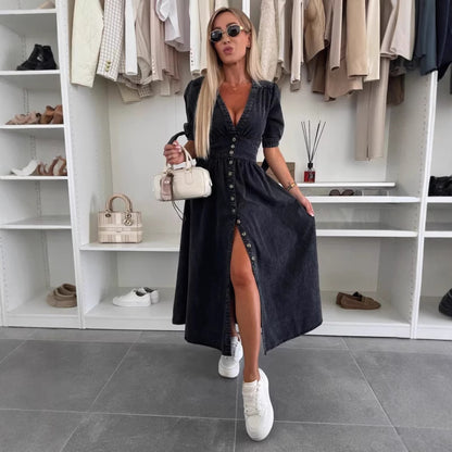 Robe Romane | Longue Boutonnée