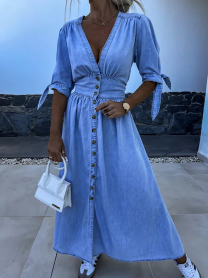 Robe Romane | Longue Boutonnée