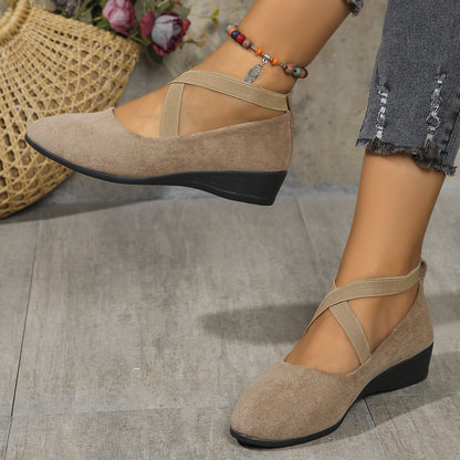 Louna™ | Ballerines à Talon Compensé