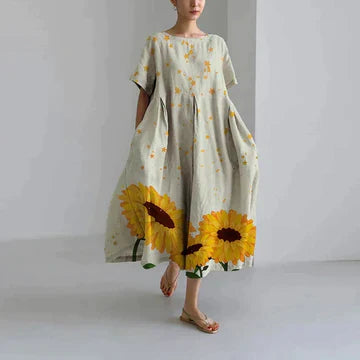 Nora - Robe Décontractée Et Élégante À Imprimé Flora