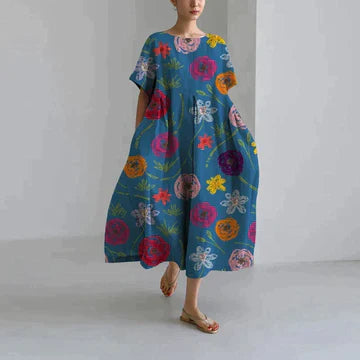 Nora - Robe Décontractée Et Élégante À Imprimé Flora