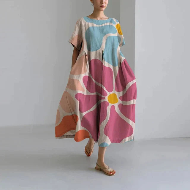 Nora - Robe Décontractée Et Élégante À Imprimé Flora