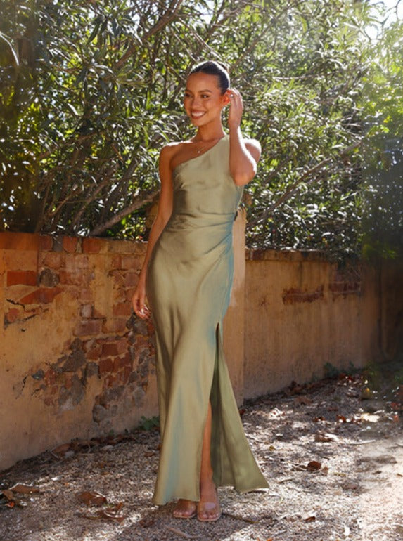 Delphine - Robe Sexy À Fente Asymétrique